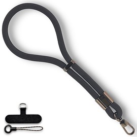 RATASK Adjustable Wrist Strap Lanyard, Rope Lanyard Wrist Strap for Mobile Phones, Cameras, Keyring, Keychain,Mobile Accessory Pendant (6mm Thickness) Multiple colour choices (Black)