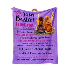 Best Friend Blanket 50x60 Inches Soft Plush Throw Gift for Women Teens BFF Birthday Christmas Anniversary Present for Bestie Sister Daughter(Purple Butterfly)