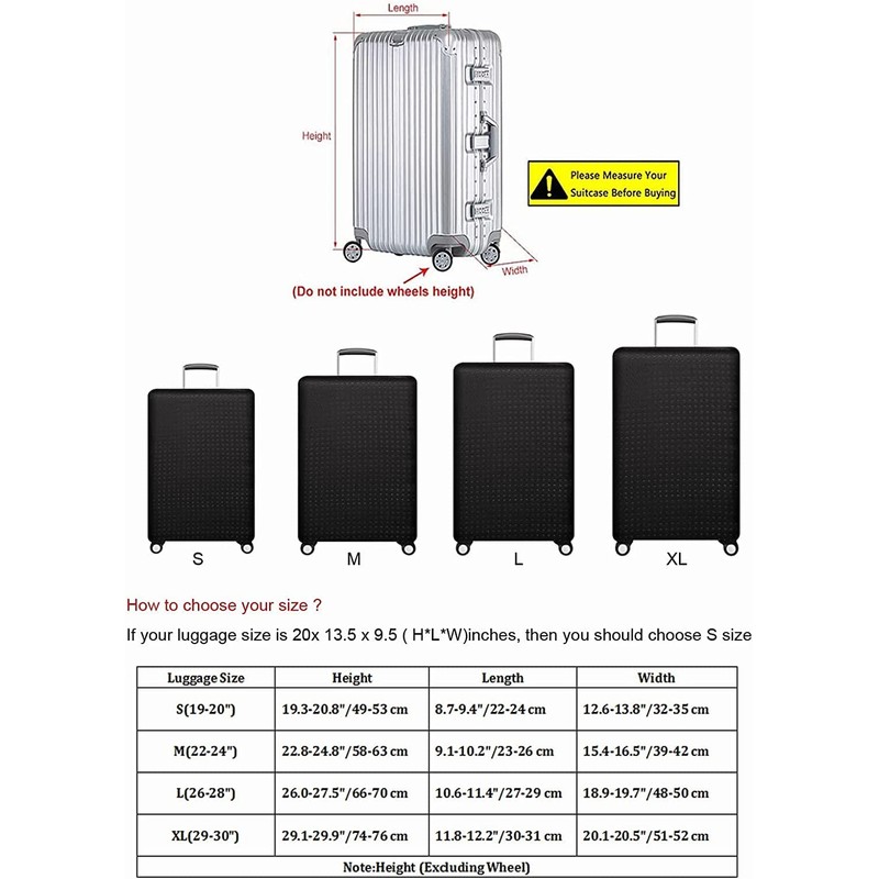Luggage Cover Protector Suitcase Protective Cover Trolley Luggage Case for