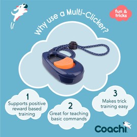 Company of Animals Coachi Multi-Clicker, Dog Accessory, Volume Control with 3 Settings, Easy to Click, Adjustable Wrist Strap, Dog Clicker, for Dog Training, Including Sensitive Dogs and Puppies