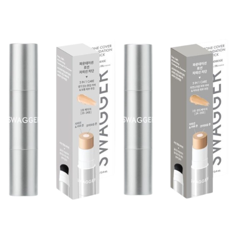SWAGGER Tone Cover Foundation Stick SPF50+ PA++++ 12g, Shade:01 Beige
