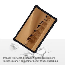 Sfulatdc Silicone Tablet Case with 360 Rotating Kickstand Handle/Shoulder Strap Cute Cover Compatible with Teclast T60 12 inch Black