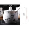 123Arts Ceramics Marbling Sugar Salt Pepper Storage Jar Seasoning Pot