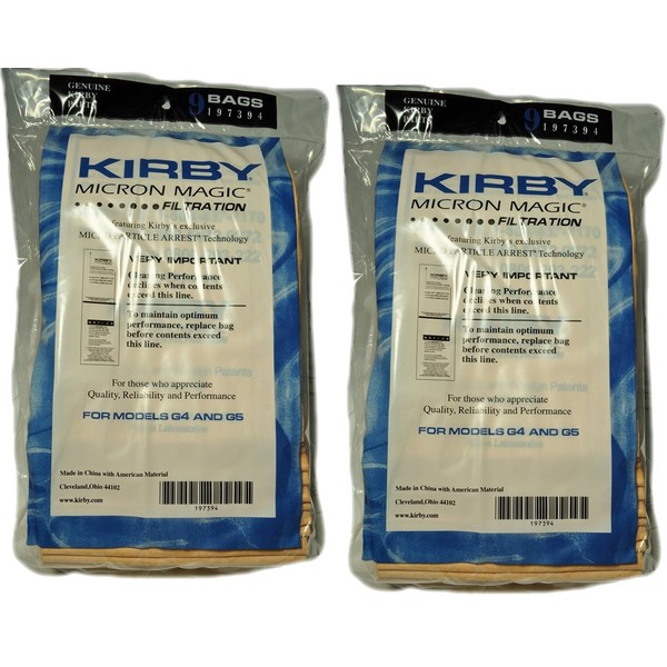 Kirby Micron Magic Bag, 197394, 2 packs of 9 Bags (18 total bags)