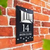 Custom Signs Solar Illuminated Modern Anthracite House Number Sign 24cm