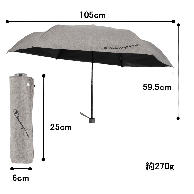 Champion CHM81MN58 Gentleman Mini Folding Umbrella, 22.8 inches (58 cm)