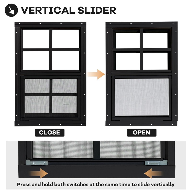 NOTASA Shed Windows 2 Pack, Chicken Coop Windows 18" x