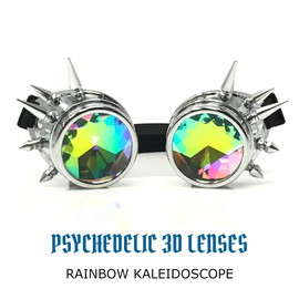 UMBRELLALABORATORY Crystal Rainbow Kaleidoscope Rave Glasses Steampunk Goggles outfits accessories