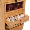 Potato Bin Veggie Organizer Rustic Pine Wood Potato, Onion &