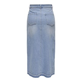 JdY Women's Jdybella Hw Long Skirt DNM Noos Denim Skirt, Light blue (light blue denim)