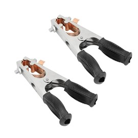 Bolsen 2pcs 300A/500A/800A Earth Ground Cable Clip Clamp Welding Manual Welder Electrode Holder Welding Processing Ground Clamp Professional Tools (500A With holster), Silver