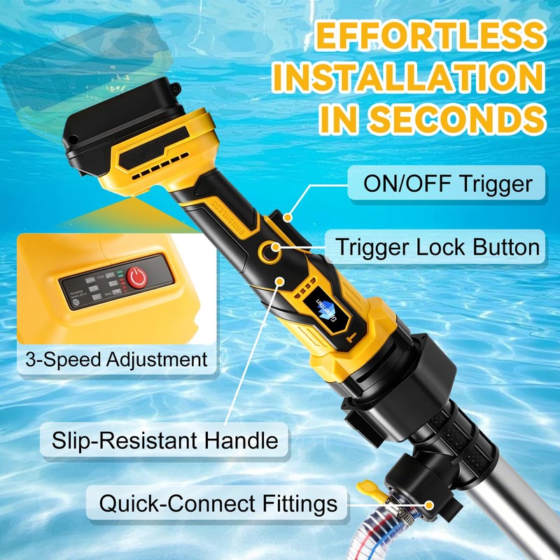 Gpaentsn Stick Water Transfer Pump 950GPH 32FT for Dewalt 20V
