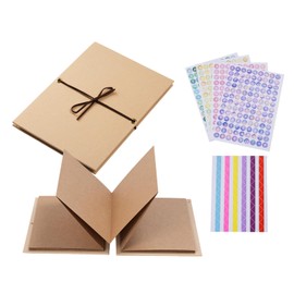 WINDAWNKE Scrapbook Album with Brown Pages and DIY Stickers, 6 x 8 Inch