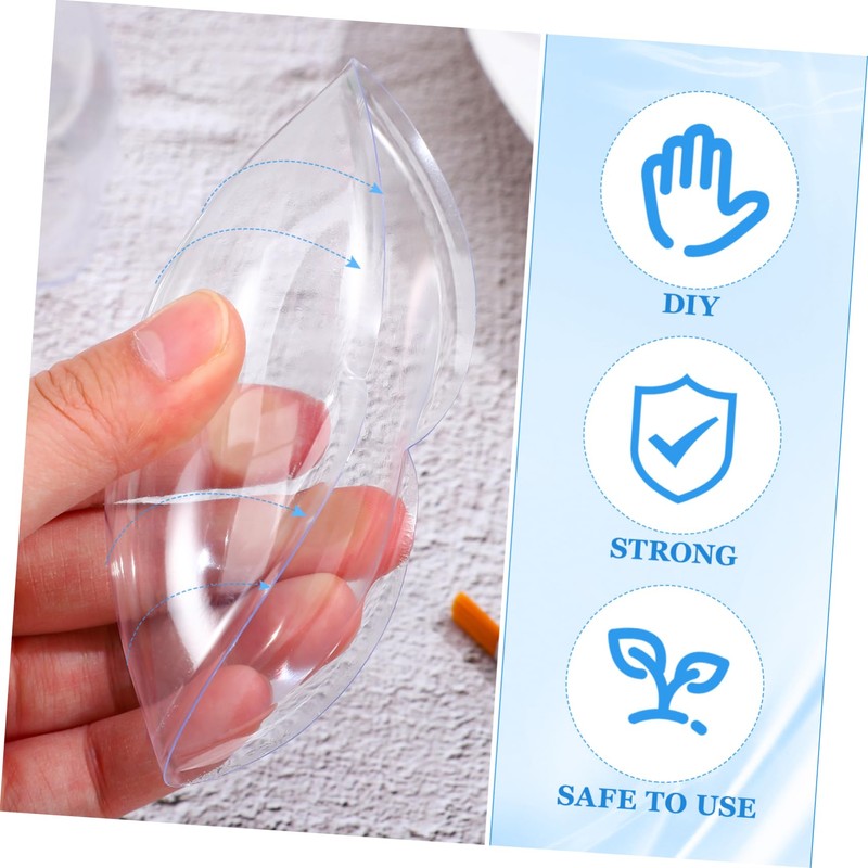 Totority 20pcs Clear Half Sphere Plastic Domes for Crafts Durable