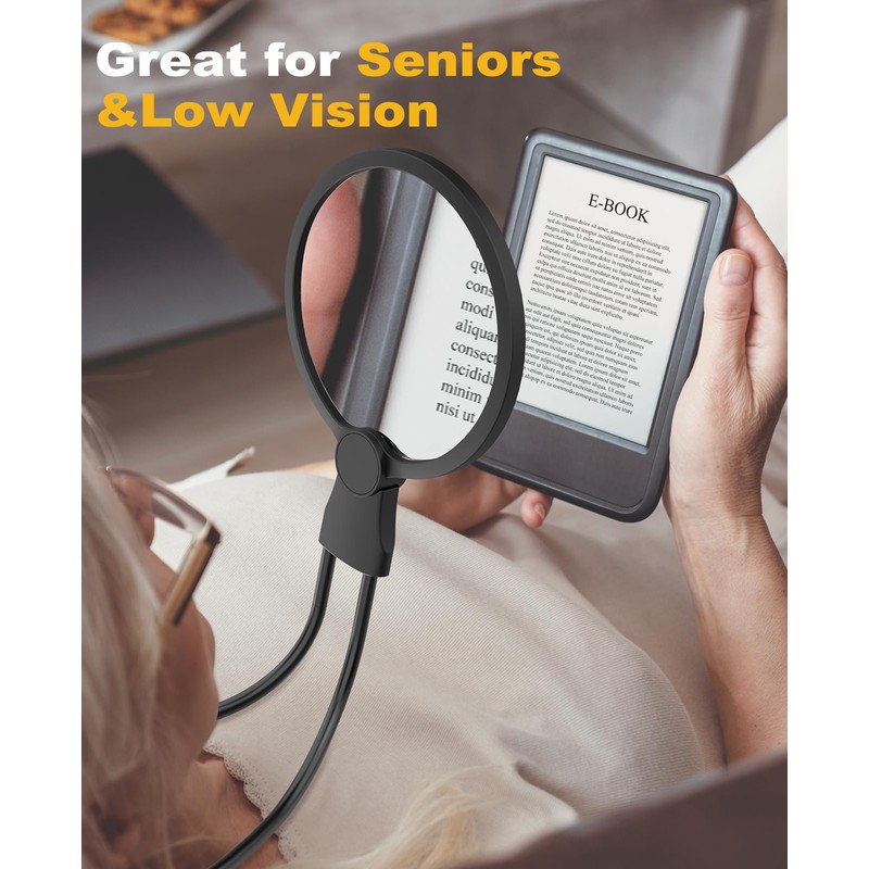 5X Hands Free Magnifying Glass with Light for Close Work,Neck