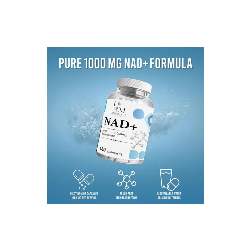 Instamart Suplemento Nad+, 1000 Mg, 180 Cápsulas