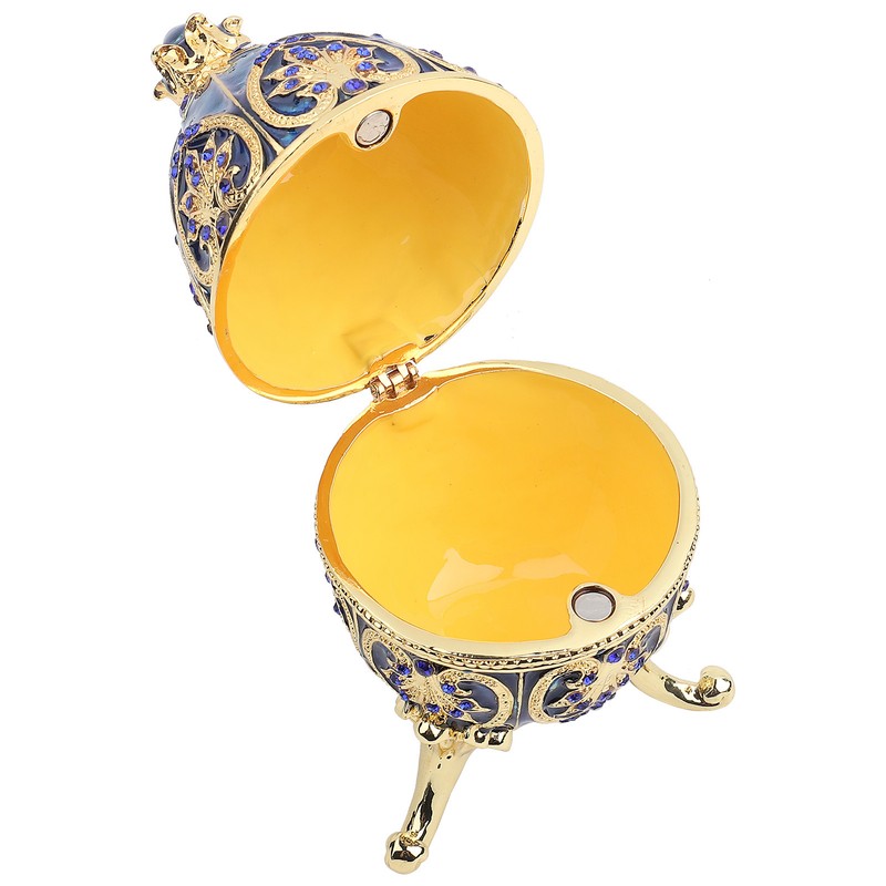 European Style Shiny Artificial Diamond Easter Egg Metal Crafts Jewelry