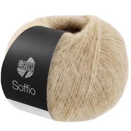 LANA GROSSA Soffio Fluffy Lace Yarn Made of Merino and Cotton with 10% Cashmere, Hand Knitting Yarn Made of 60% Virgin Wool (Merino Superfine), 30% Cotton (Organic), 25 g Wool for Knitting, 212 m Yarn