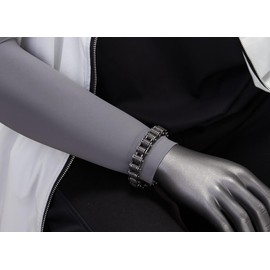COOLSTEELANDBEYOND Masculine Mens Bike Motorcycle Link Bike Chain Bracelet of Stainless Steel, Old Metal Treatment