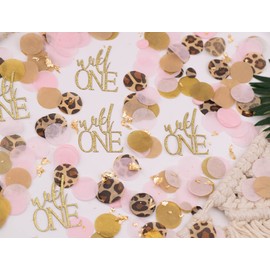 Wild One Birthday Decorations Girl Pink Safari Party Supplies,Confetti,Handmade
