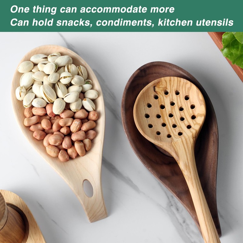 Spoon Rest Non-Slip Spoon Holder, Wooden Spoon Rest, Kitchen Accessories