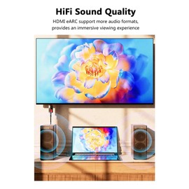 Lyaciomn 8K -Compitable 2.1 Fiber Optic Cable 8K 60Hz 4K 120Hz Ultra High Speed 48Gbps HDR EARC HDCP Optical Fiber Cables 2M Easy Install Easy to Use