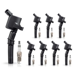 ENA 8 Ignition Coil Pack and Spark Plug Compatible with Mercury Ford Mustang Crown Victoria E150 E250 Expedition Explorer F150 Navigator Town Car Grand Marquis Mountaineer 4.6L V8 Replace# FD503 SP413