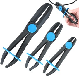 DASBET Hose Clamp Pliers Straight Hose Pinch Off Pliers Set Fuel Line Clamps Hose Plastic Line Clamp Pliers Set for Fuel Hoses, Flexible Hoses, Brake Hoses, Gas Lines, Coolant Hoses (3PCS Straight)