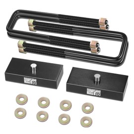 DNA MOTORING 2" Leaf Spring Leveling Lift Blocks Compatible with Toyota Tacoma 1995-2023, Fits 6-Lug Models Only, J2-LK-TY-R-005-BK