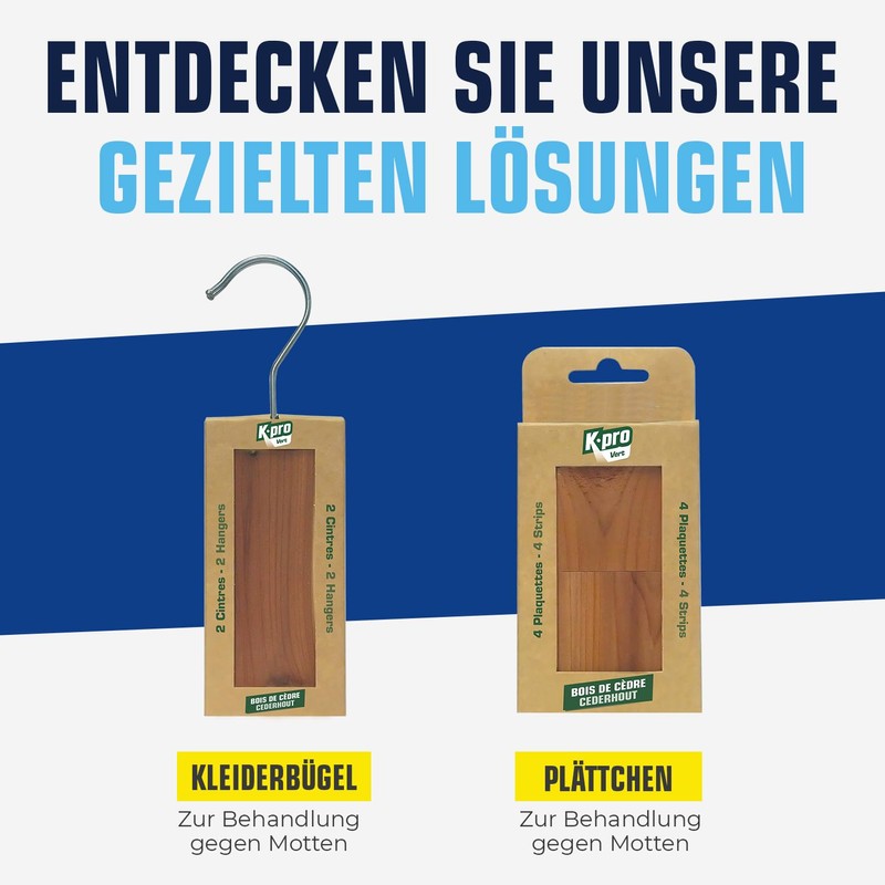K.PRO Cedar Wood Hangers for Clothes Moths (Pack of 2)
