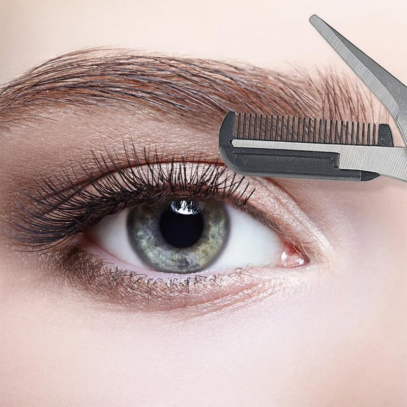 Jitnga Pack of 2 Eyebrow Scissors with Removable Eyebrow Comb