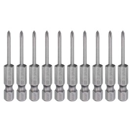 HARFINGTON 10pcs #00 Phillips Screwdriver Bit PH00 1/4" Hex Shank 2" (50mm) Long Magnetic S2 Steel Industrial Grade Screw Driver Bit Cross Head Electric Drill Bits 0.098" (2.5mm) Rod