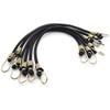 SDTC Tech 6-Pack Mini Bungee Cords with Hooks 10 Inch Black Elastic Rope Rubber Strap