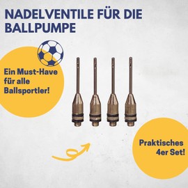 Best Sporting Nadelventile für Ballpumpe I Ventil-Aufsatz für Fußbälle, Basketbälle oder Spielbälle I hochwertige Ventilnadeln aus robustem Edelstahl I Aufsatz Ballpumpe 4er-Set