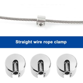 SG Store Wire Rope Clamp, M8 x 3mm, Stainless Steel Stop Clamp, Wire Rope Clamp, Non-Slip Wire Rope Clamps, Clamp Stoppers for Tensioning Rope, 4 Pieces