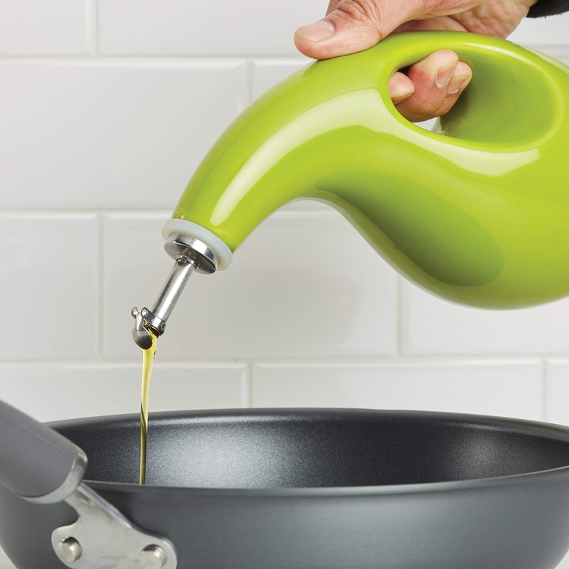 Rachael Ray Solid Glaze Ceramics EVOO Olive Oil Bottle Dispenser