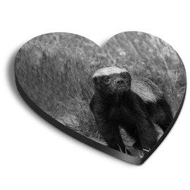 1 x Heart MDF Magnets - Wildlife Animal Honey Badger 37024