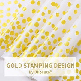 Duocute 2 Pack White and Gold Party Tablecloth for Rectangle Table, Gold Dot Confetti Table Cover, for Birthday Party, Baby Shower, Bridal Shower, Engagement, Wedding, Housewamring, 137cm x 274cm