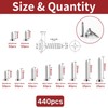 Zmbroll M3 Self Tapping Screw Silver Wood Screws 440Pcs Countersunk