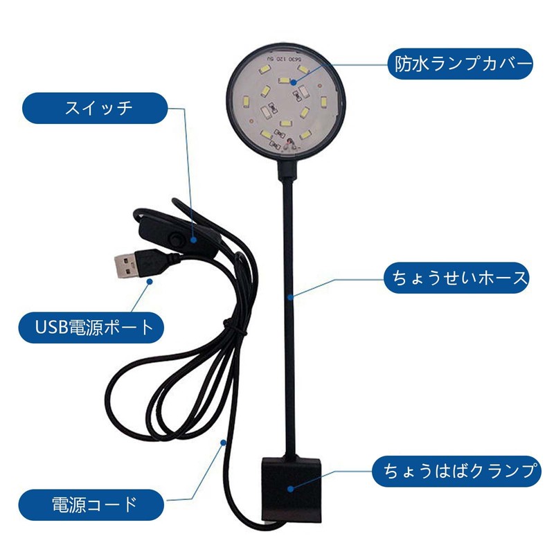 Aquarium Clip Light, Lighting, Small Growth Light, Clip-on Aquarium Light,