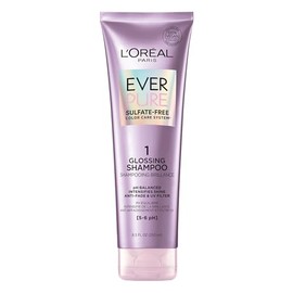 L'Oréal Paris Shampoo con Ph balanceado Ever Pure Glossing controla aporta brillo intenso para todo tipo de pelo teñido Sin Sulfatos, 250ml