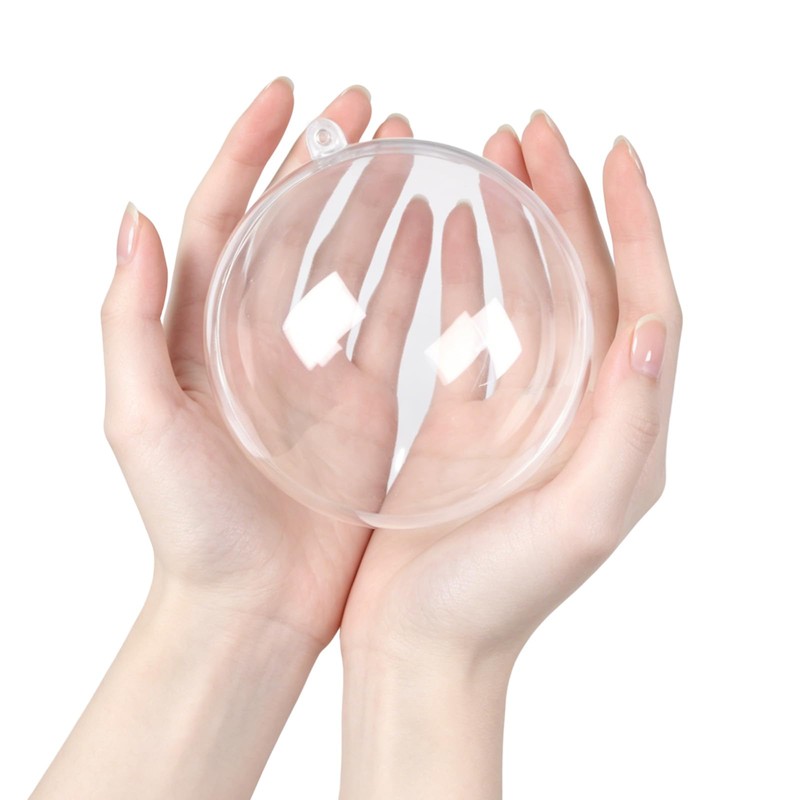 40 Pack 4 Inch Clear Fillable Ornament Balls