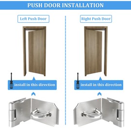 Sayayo 90 Degree Padlock Hasp Door Clasp Door Lock Gate Latch 4 inches, Stainless Steel Finished, Silver, EMS9K-4