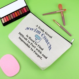 Swim Coach Gifts Swimming Makeup Bag Swim Coach Appreciation Gifts Swimming Coach Gifts Swim Team Gifts Swim Lover Gift Christmas Birthday Gifts for Swim Teacher Instructor Travel Cosmetic Pouch
