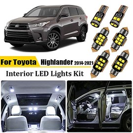 15 Piece LED Interior Light Kit for Toyota Highlander 2014 2015 2016 2017 2018 2019 2020 2021 2022 Interior LED Lights Bulbs Package Kit Map Dome License Plate Lights all models and Install Tool