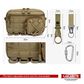 LAKABETE Tactical Admin Pouch Molle Pouches Small Medical Kit EDC Pocket Organizer (Desert)