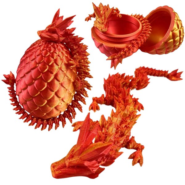 Easter Basket Stuffers, 3D Printed Dragon in Egg, Surprise Egg
