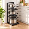 5-Tier Adjustable Pot & Pan Organizer for Cabinets – Black