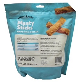 Wiggles & Wags Chicken Meaty Sticks Soft and Chewy Dog Treats, 16 Ounces