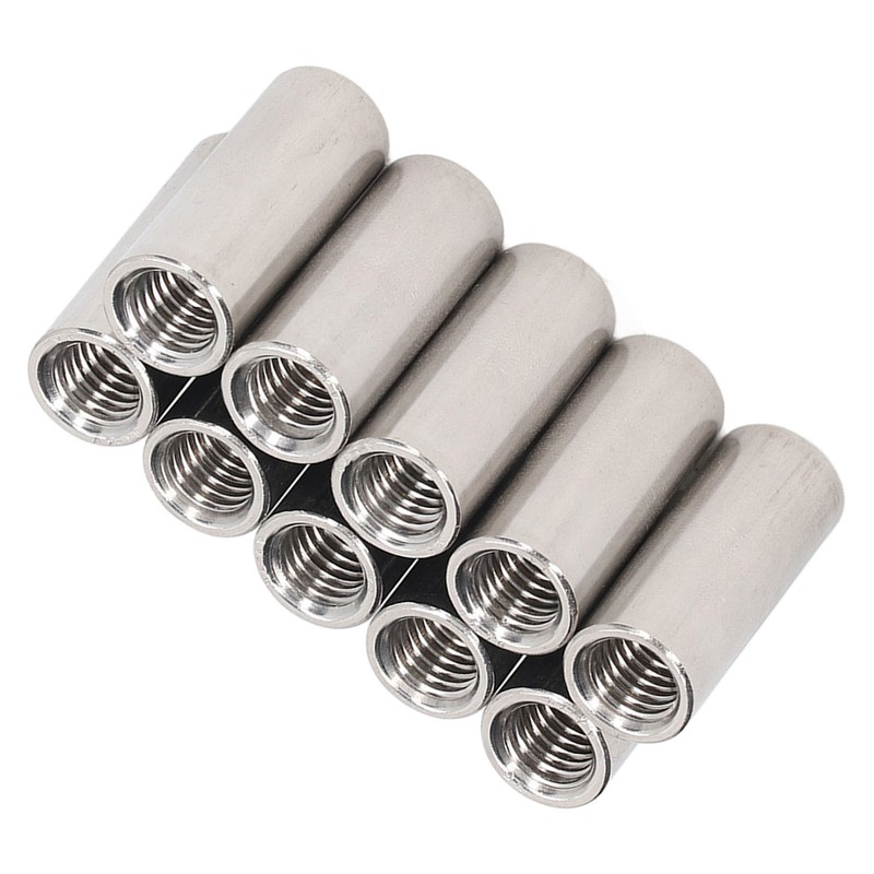 10 Pcs Round Coupling Nut M10x1.5 L35mm Stainless Steel Round